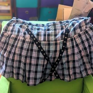 Pastel plaid suspender skirt, 4X, Hot Topic, NWT